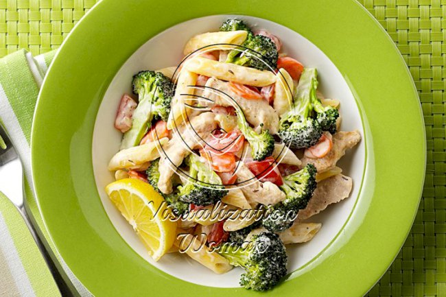 Turkey Penne with Lemon Cream Sauce