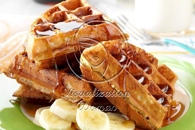 Peanut Butter and Banana Waffles