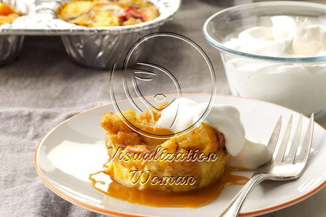Blackout Peach Bread Pudding