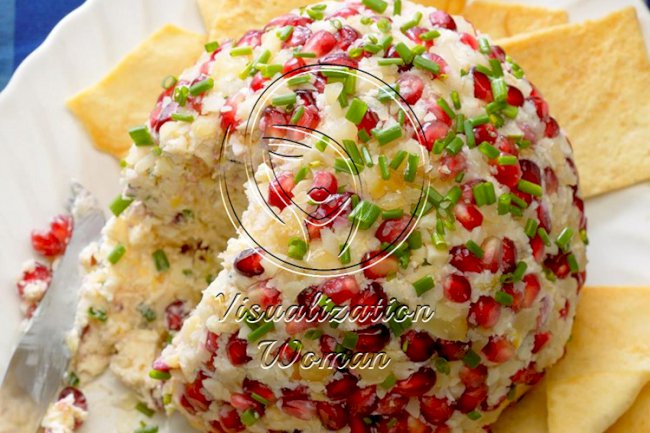 Pomegranate Macadamia Cheese Ball
