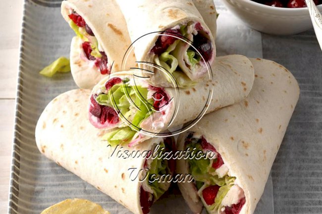 Cranberry Salsa Turkey Wraps