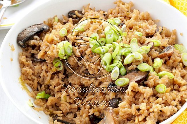 Pressure-Cooker Mushroom Rice Pilaf