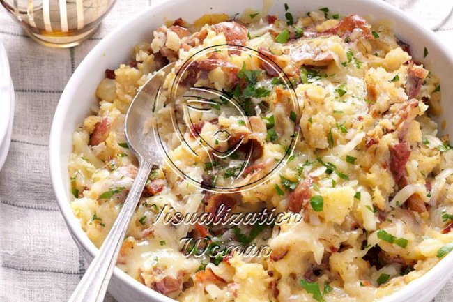 Bacon-Gruyere Smashed Potatoes