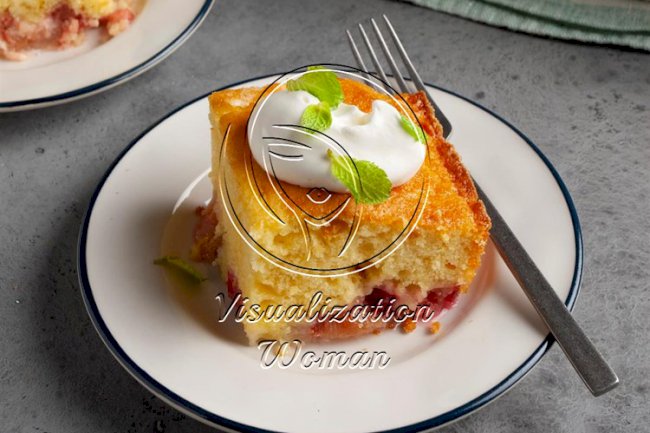 Rhubarb Custard Cake