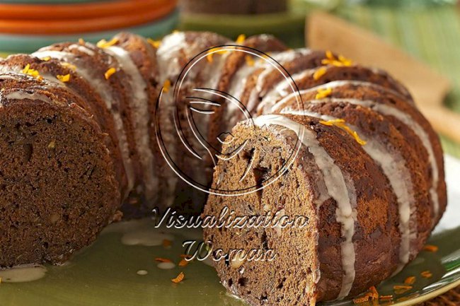 Zucchini Chocolate Cake with Orange Glaze