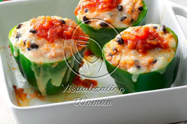 Quinoa & Black Bean-Stuffed Peppers