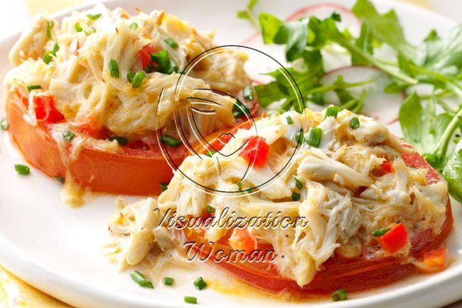 Crab-Topped Tomato Slices