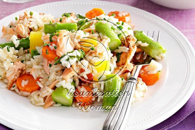 Spring Pilaf with Salmon & Asparagus