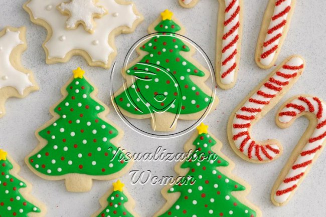 Decorated Christmas Cutout Cookies