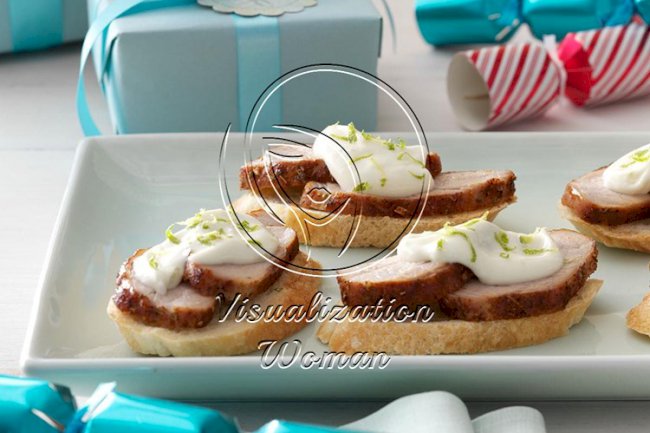 Spicy Pork Baguette Bites