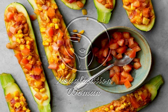 Pinto Bean Zucchini Boats
