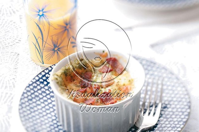 Baked Eggs with Cheddar and Bacon