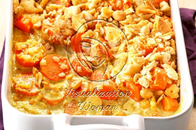Curried Carrots with Crunchy Peanut Topping