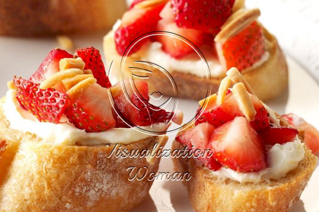 Strawberry and Cream Bruschetta
