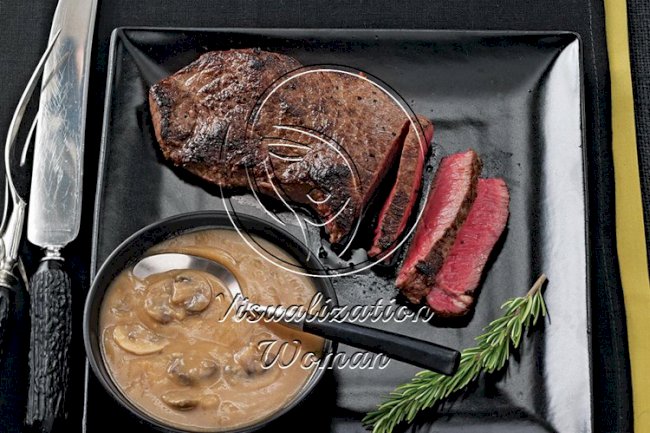 Sirloin Steak with Rich Mushroom Gravy