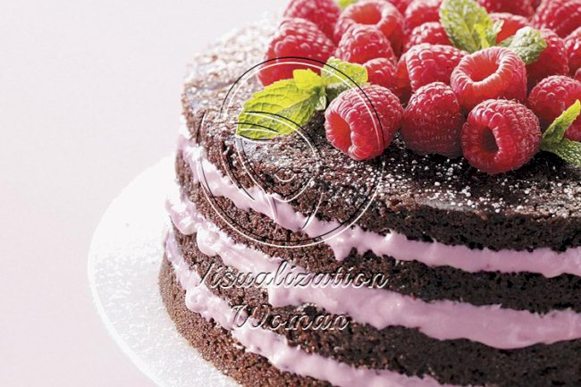 Light Chocolate Torte with Raspberry Filling