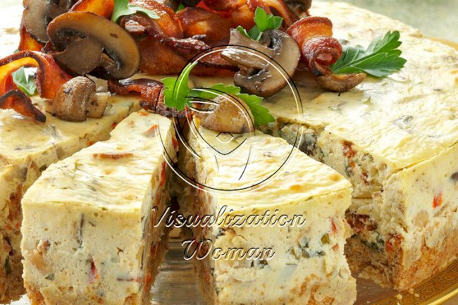 Mushroom and Bacon Cheesecake