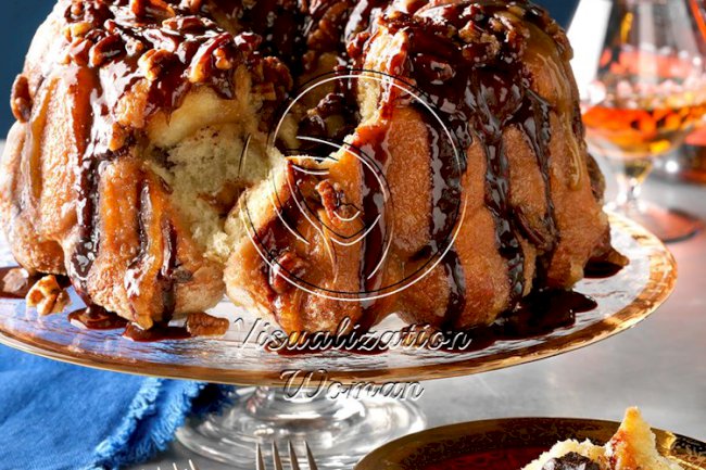 Chocolate Bourbon Pecan Monkey Bread
