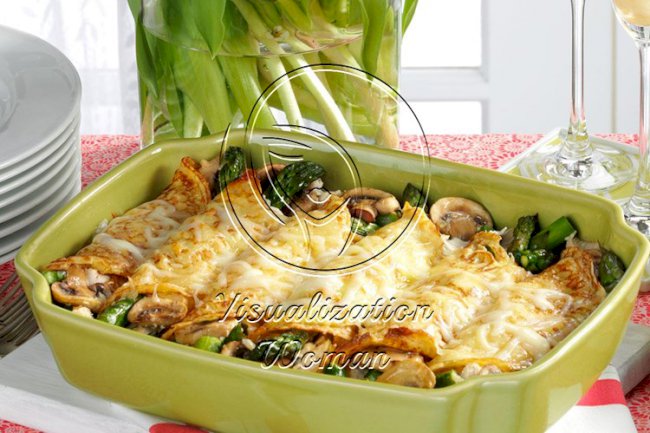 Chicken and Asparagus Crepes