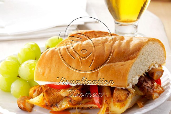 Chicken Fajita Submarine Sandwiches