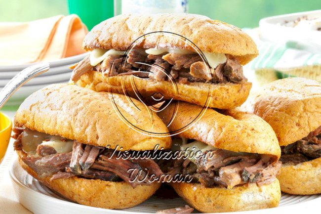 Slow Cooker French Dip Sandwiches