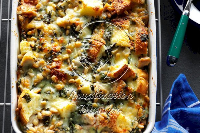 Pesto Chicken Strata