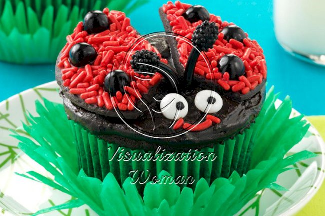 Lady Bug Chocolate Cupcakes