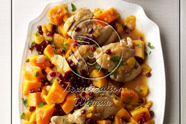 Chicken with Sugar Pumpkins & Apricots