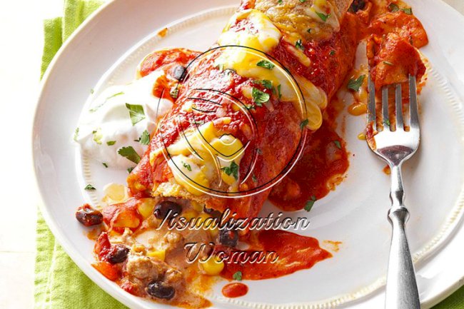 Black Bean Turkey Enchiladas