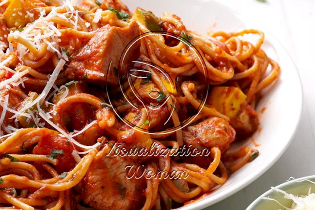 Italian Spaghetti with Chicken & Roasted Vegetables