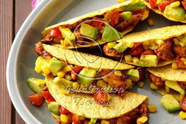 Chicken Tacos with Avocado Salsa