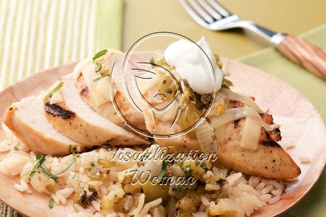 Grilled Tomatillo Chicken for Two