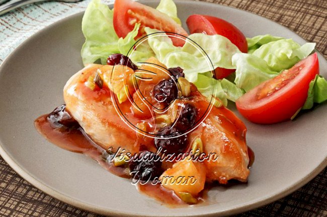 Chicken with Cherry Pineapple Sauce