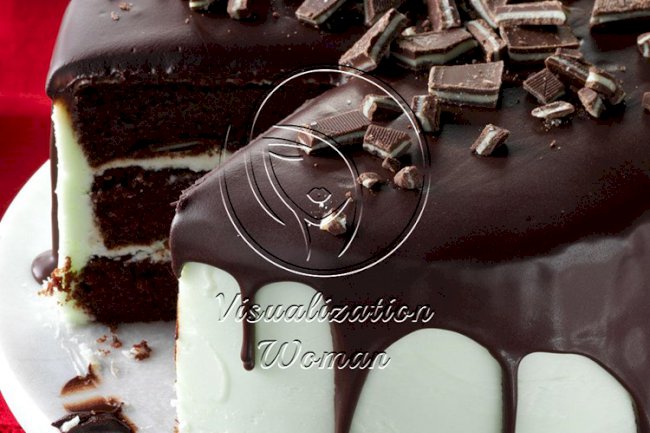 Mint-Frosted Chocolate Cake