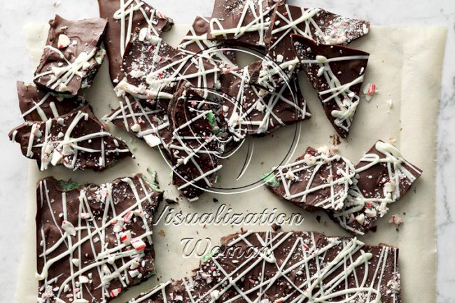 Oreos and Candy Cane Chocolate Bark