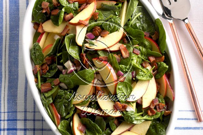 Hot Spinach Apple Salad