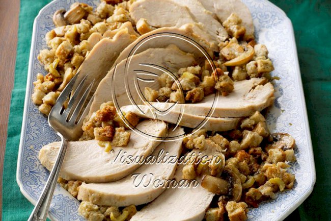 Slow-Cooked Turkey with Herbed Stuffing