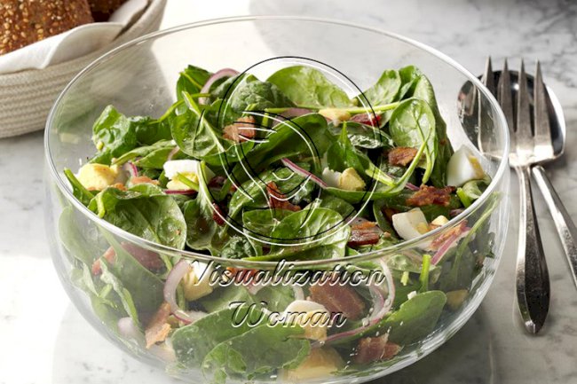 Spinach Salad with Warm Bacon Dressing