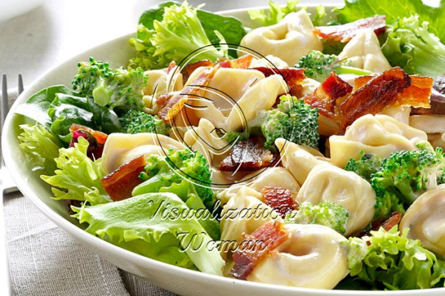 Lemony Tortellini Bacon Salad