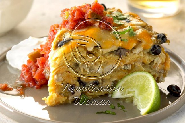 Slow-Cooker Green Chile Chicken Enchilada Pie