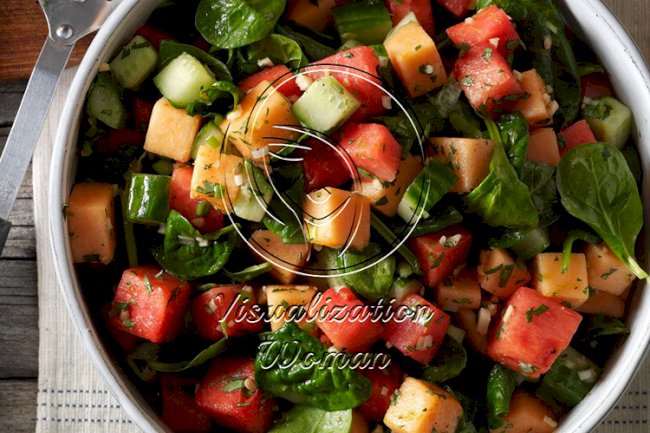 Watermelon and Spinach Salad