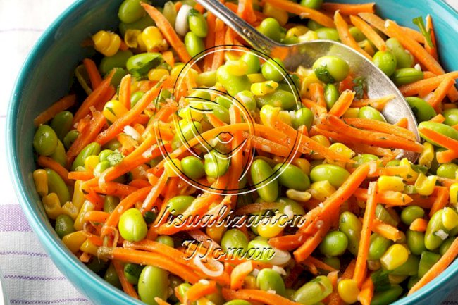 Edamame Corn Carrot Salad
