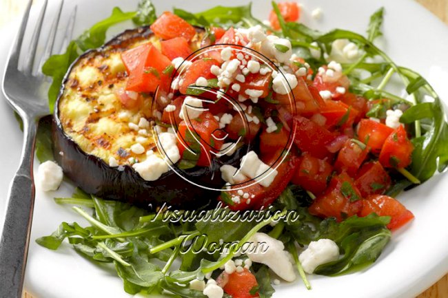 Eggplant Salad with Tomato and Goat Cheese