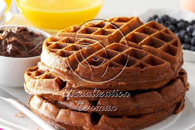 Pecan Chocolate Waffles