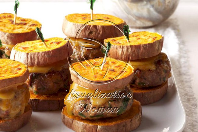 Turkey Sliders with Sweet Potato “Buns”