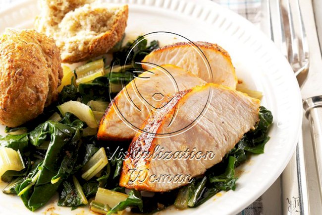 Spiced Turkey with Swiss Chard