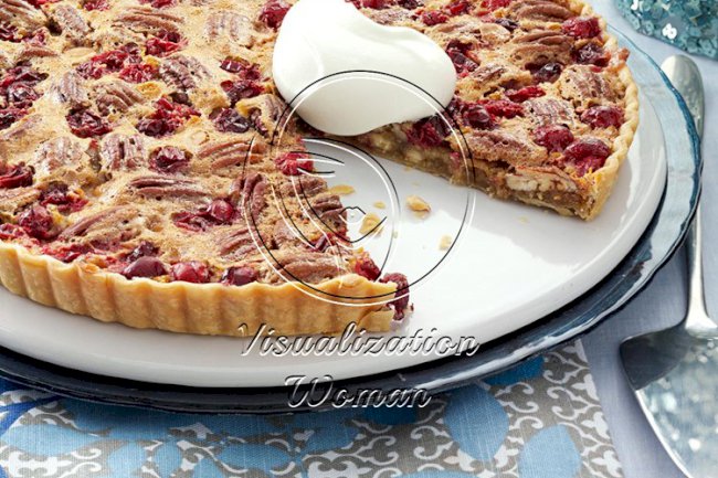 White Chocolate-Cranberry-Pecan Tart