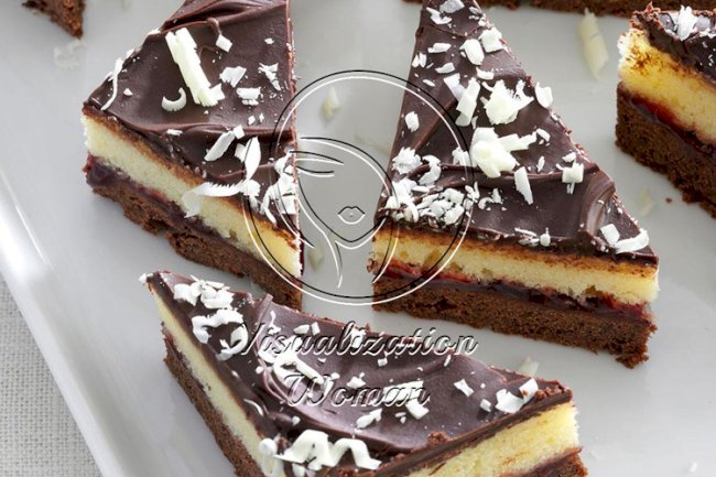 Layered Chocolate-Raspberry Triangles