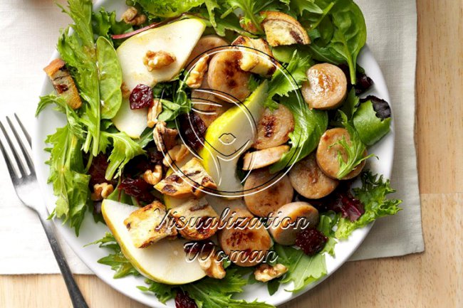 Apple Sausage Salad with Cinnamon Vinaigrette