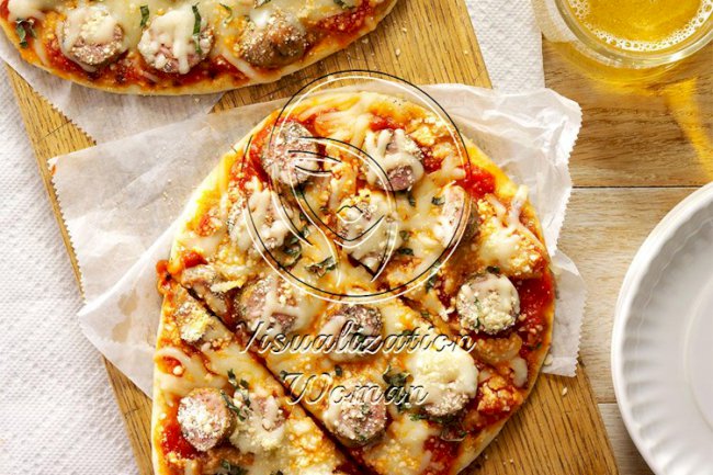 Grilled Sausage-Basil Pizzas